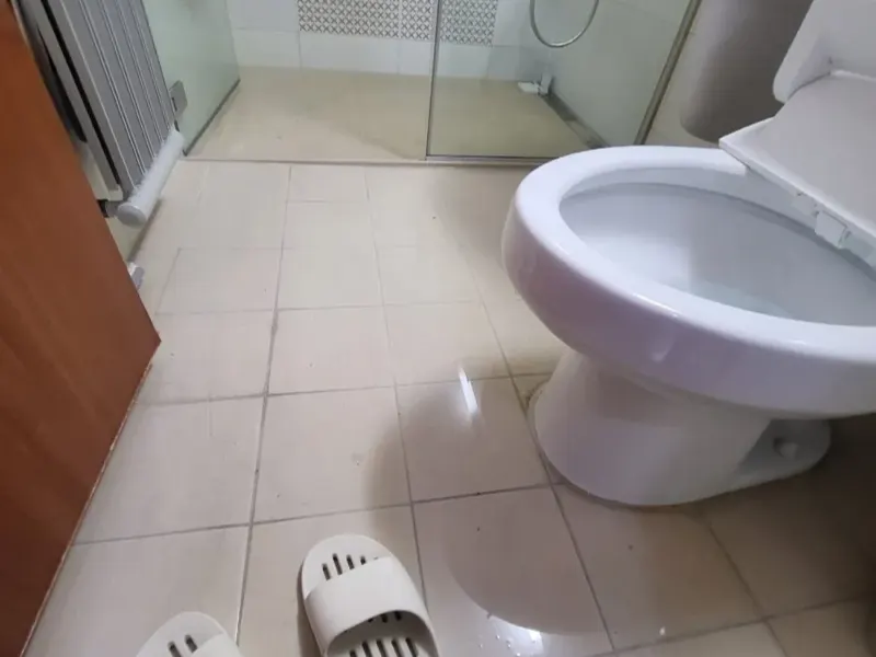 천안 서북구 물이 넘쳐 젖은 화장실 바닥